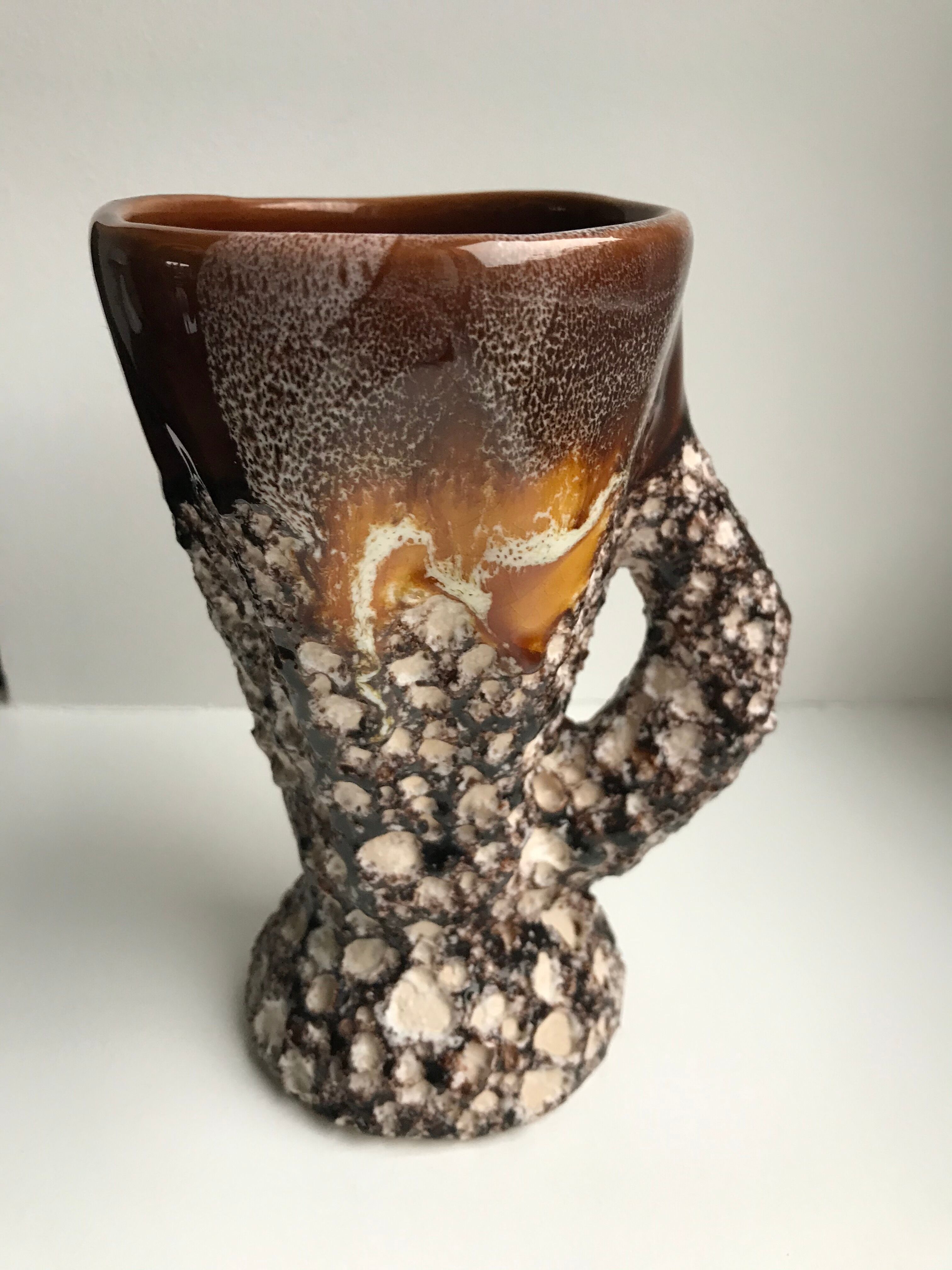 Ceramic vase Fat Lava 70s