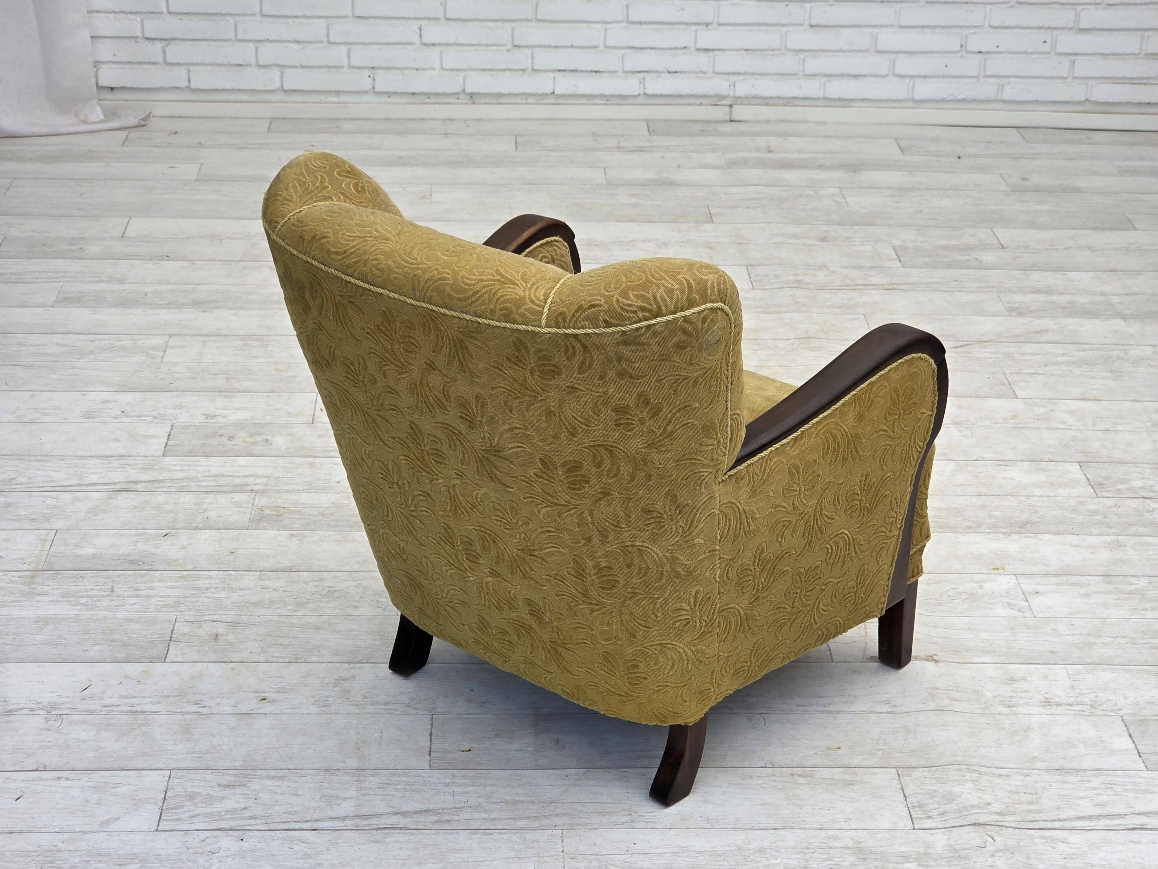 1960s, Danish design, armchair, original condition, furniture fabric.