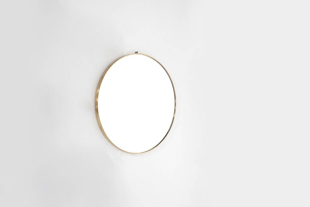 Vintage brass mirror, Italy, 1960s.
