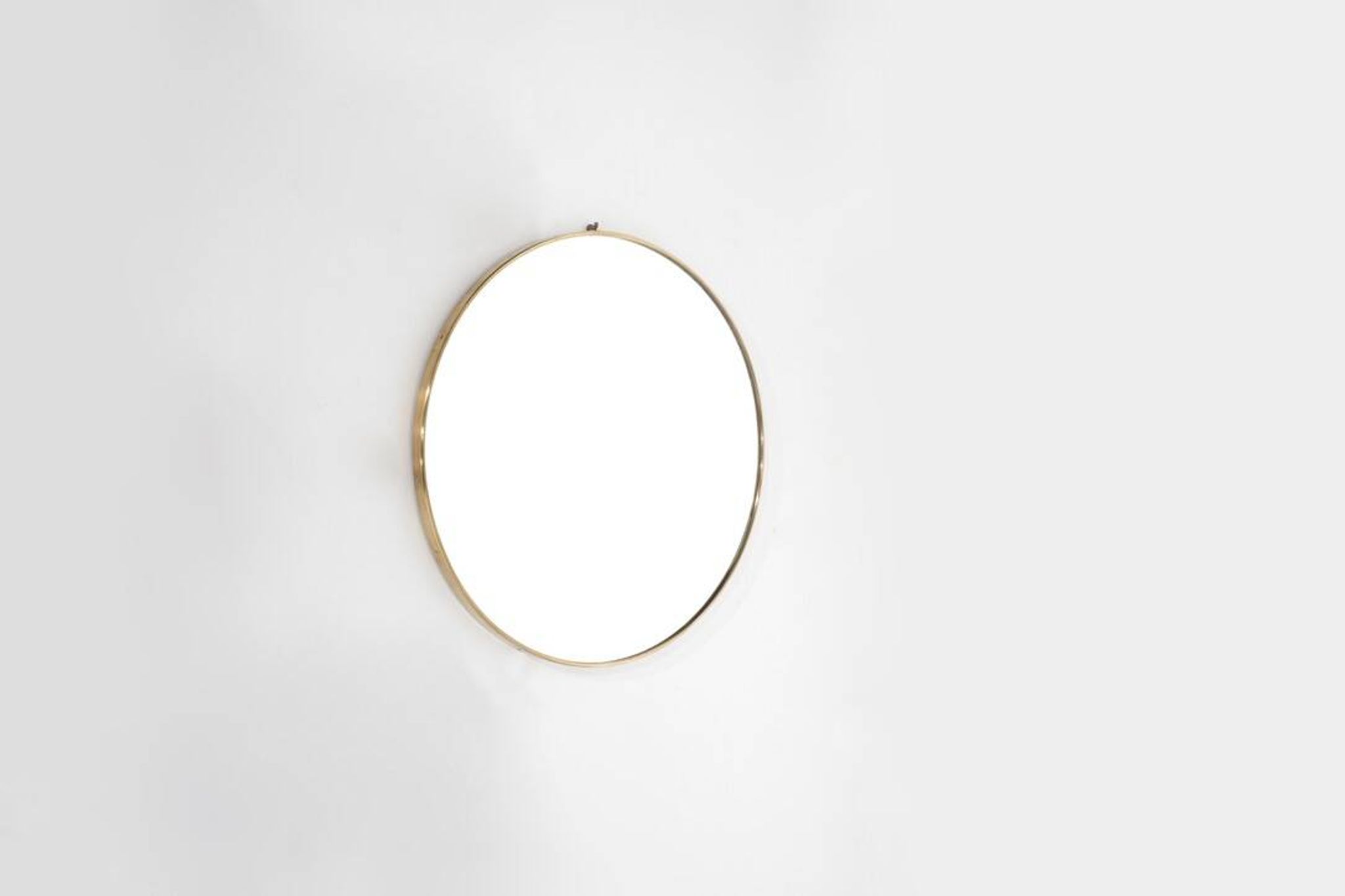 Miroir vintage en laiton, Italie, années 1960s.