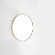 Miroir vintage en laiton, Italie, années 1960s.