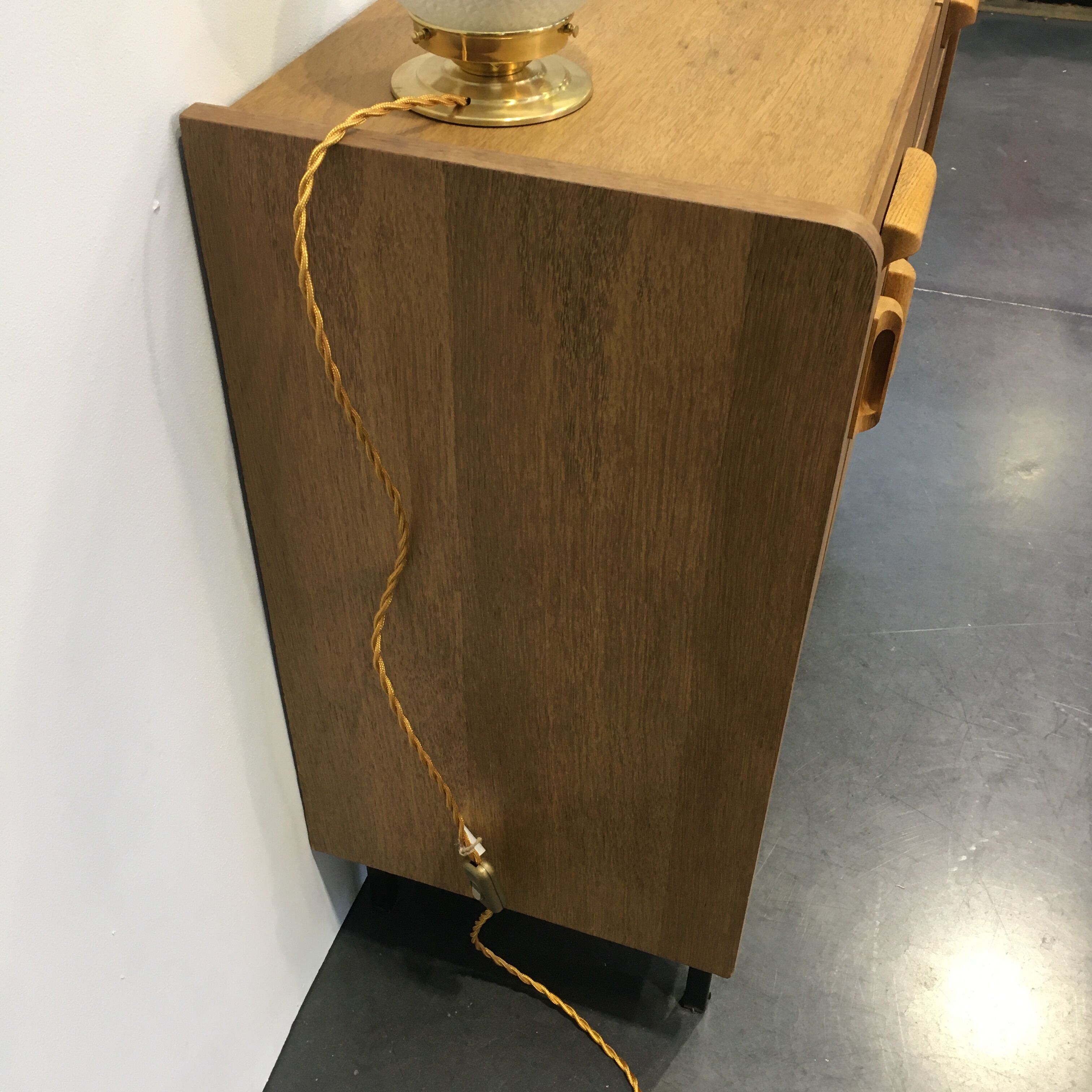 60s oak storage cabinet