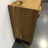 60s oak storage cabinet