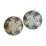 Pair of old flowered plates