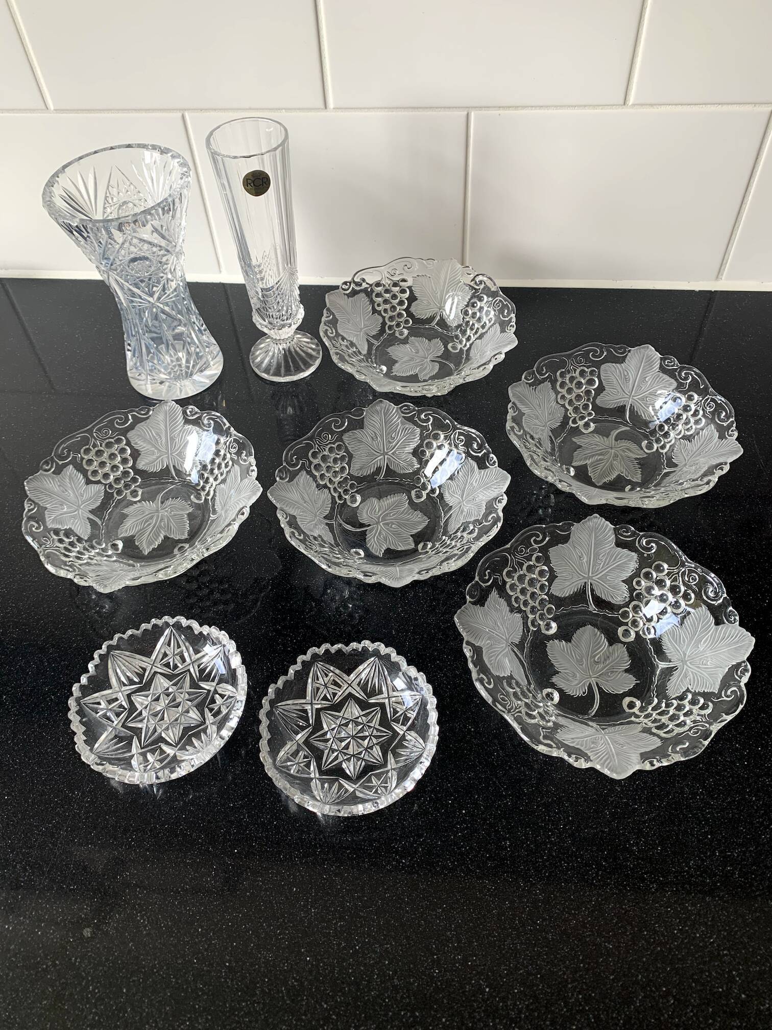 Ensemble de bols et vases en cristal / verre