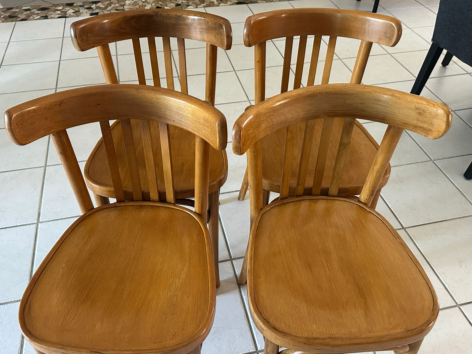 Set of 4 vintage bistro chairs from the 1960s.