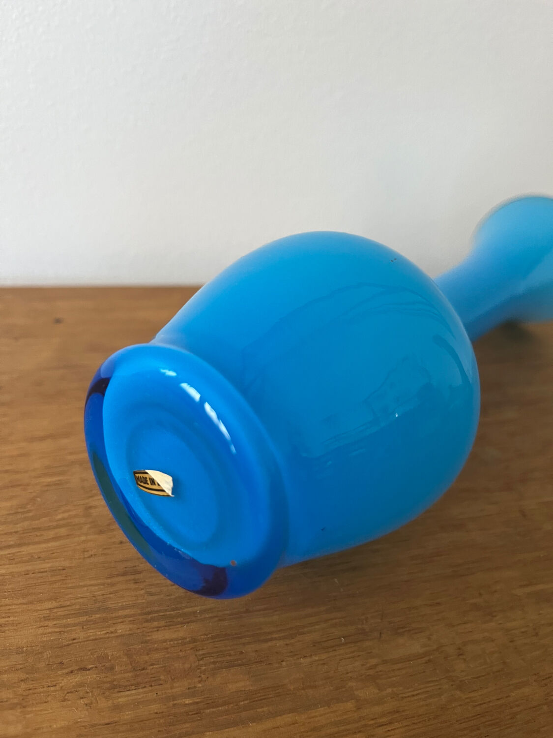 Vase opaline turquoise vintage