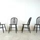 Ensemble de 4 chaises de salle à manger Ercol noircies, années 1950