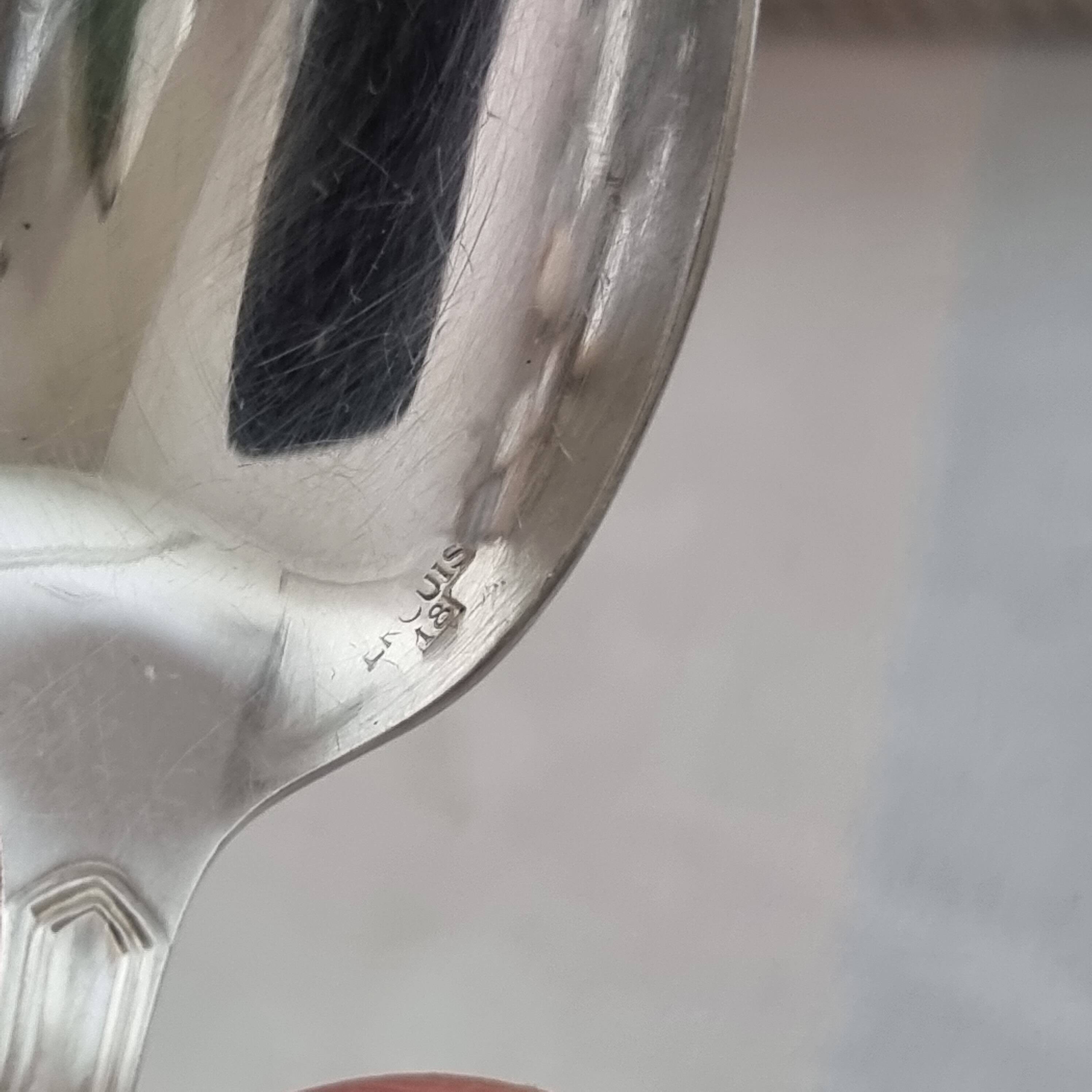 Set of 12 silver-plated coffee or dessert spoons from the E brand