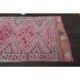 Vintage Turkish Oushak handmade wool cotton pink runner rug 82x346
