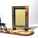 Art Deco Photo Frame Bambi Bronze Statuette and Mirror Glass 1940