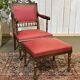 Breton armchair and its footrest from the 1930s.