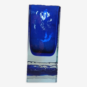 Vase en verre épais bicolore