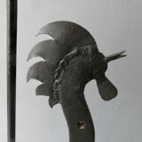 Bougeoir coq en fer forgé, brutaliste