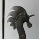 Rooster candle holder in wrought iron, brutalist