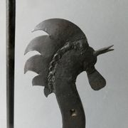 Bougeoir coq en fer forgé, brutaliste