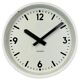 White industrial austrian factory wall clock from Schauer, 1960s