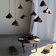 Small suspension in organic teak hat D30 H20