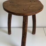 Freeform brutalist tripod stool, 1970