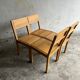 Set of 4 solid oak dining chairs – 1990s
