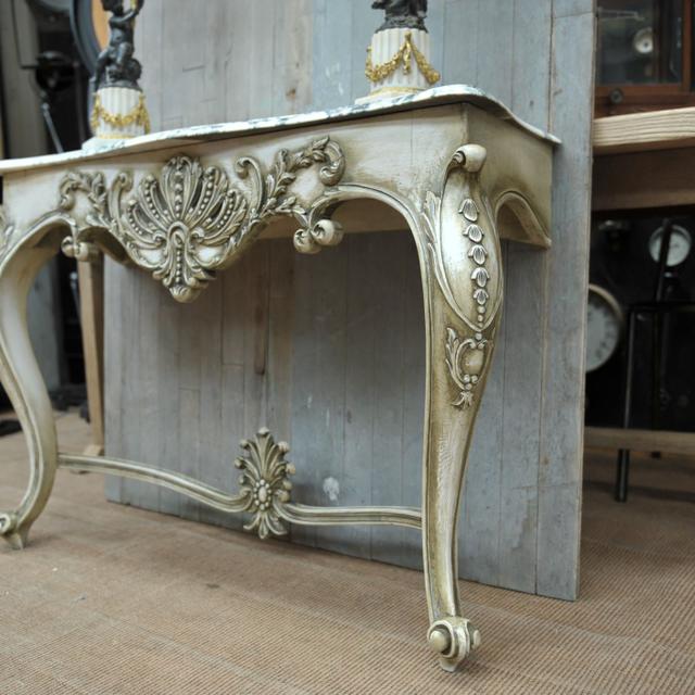 Console Style Louis XV Patine et marbre d'origine 1970.