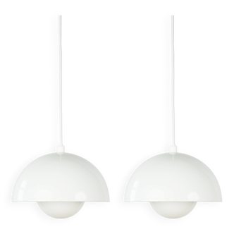 Paire de suspensions vintage danoises Floweport par Verner Panton, Louis Poulsen, 1968