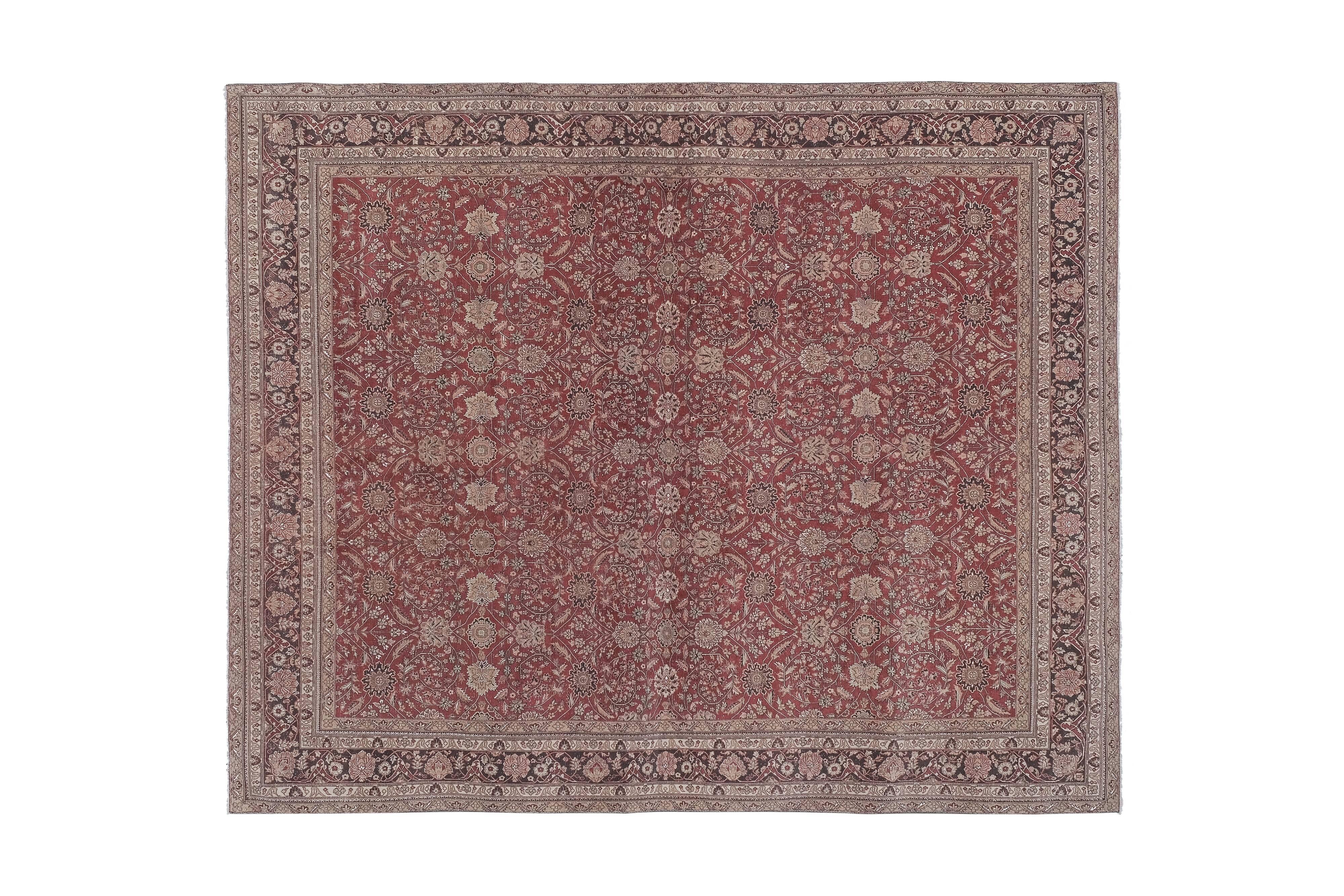 Hand Knotted Contemporary Large Turkish Oushak Rug with Mid-Century Design