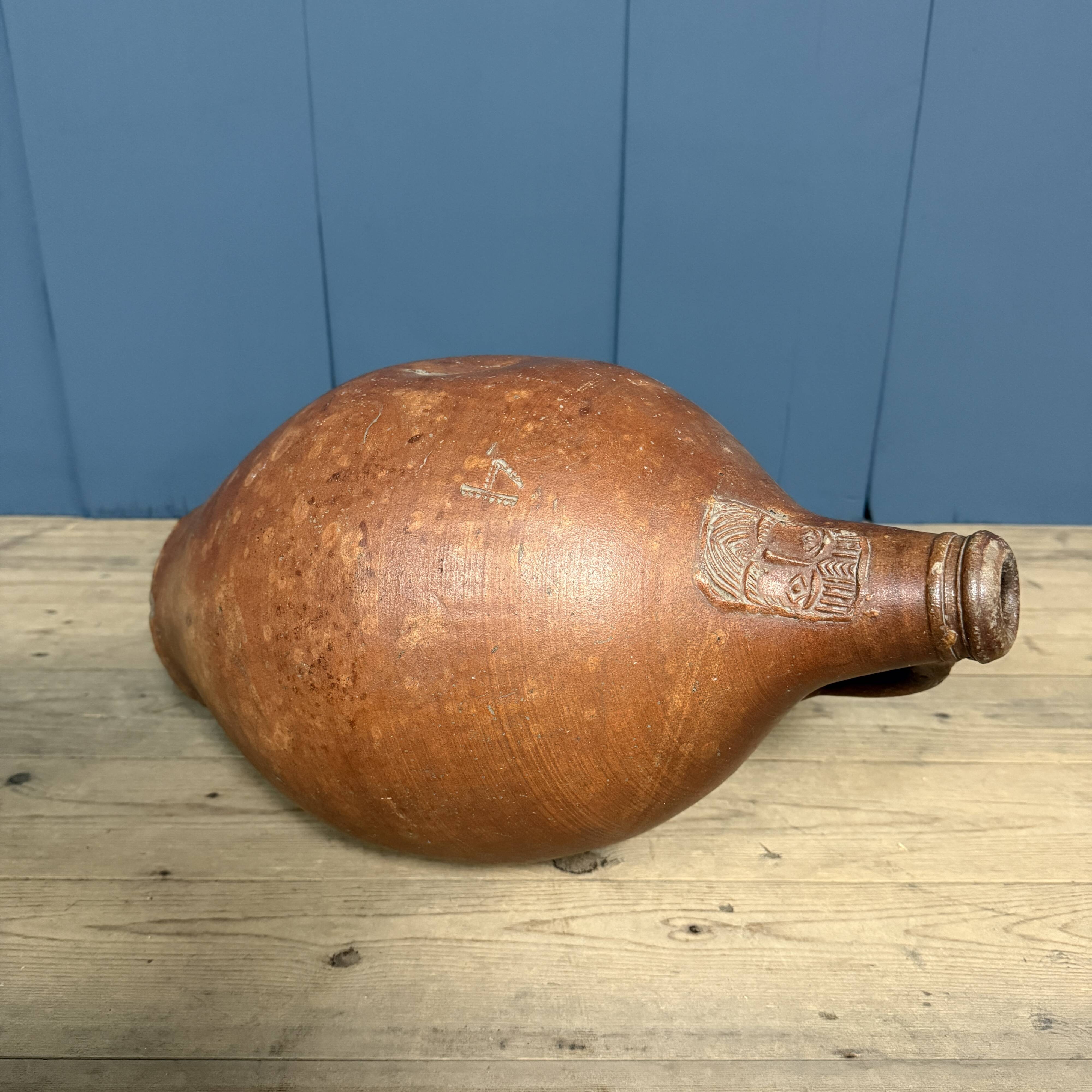 Large size earthenware beardman jug