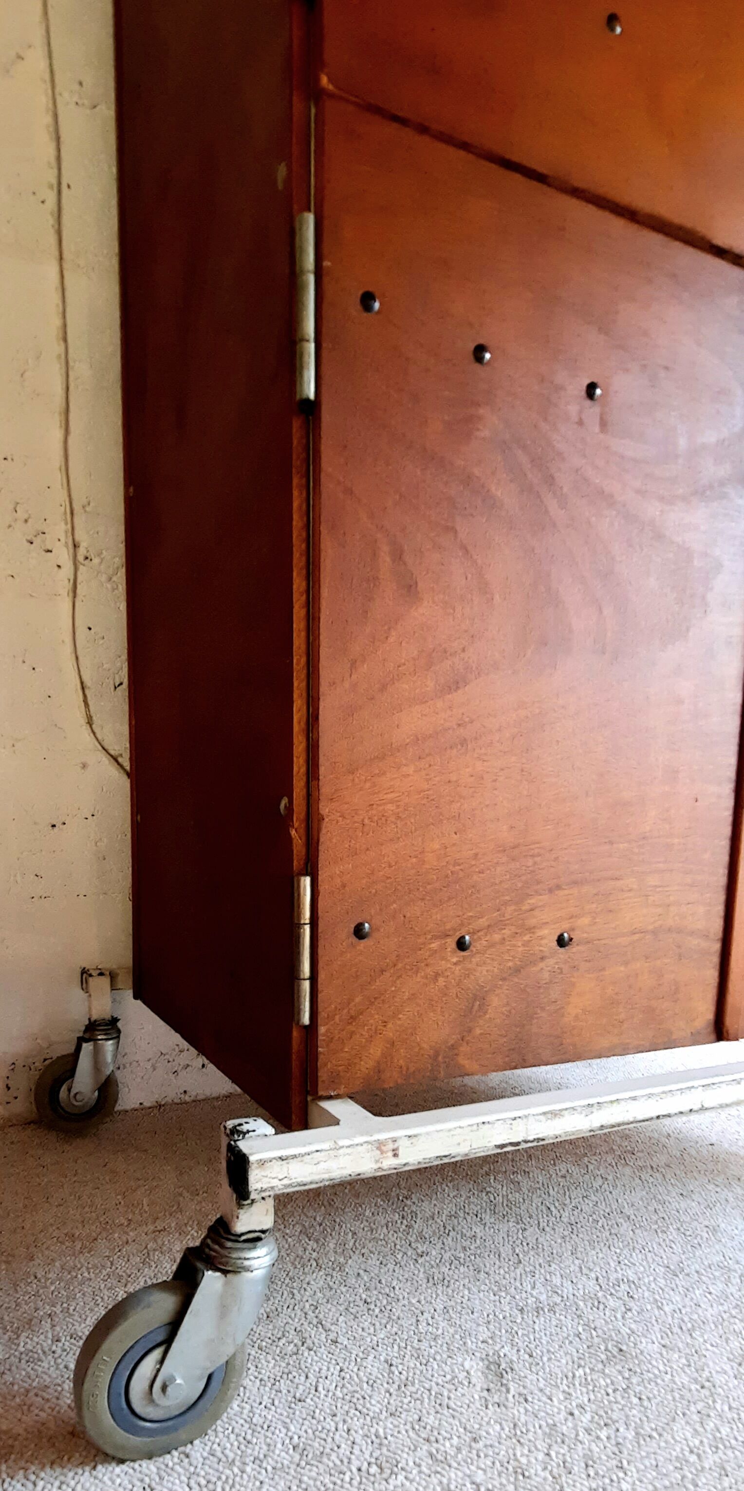 Storage cabinet on wheels, french architect's work, vintage from the 70s