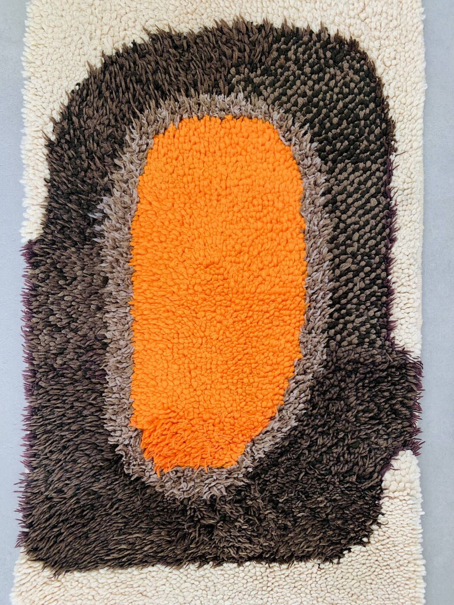 Pair of 70's wool rugs/bedside mats, Scandinavian style.