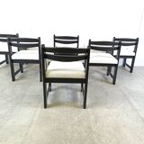 Set of 6 vintage chairs 70s