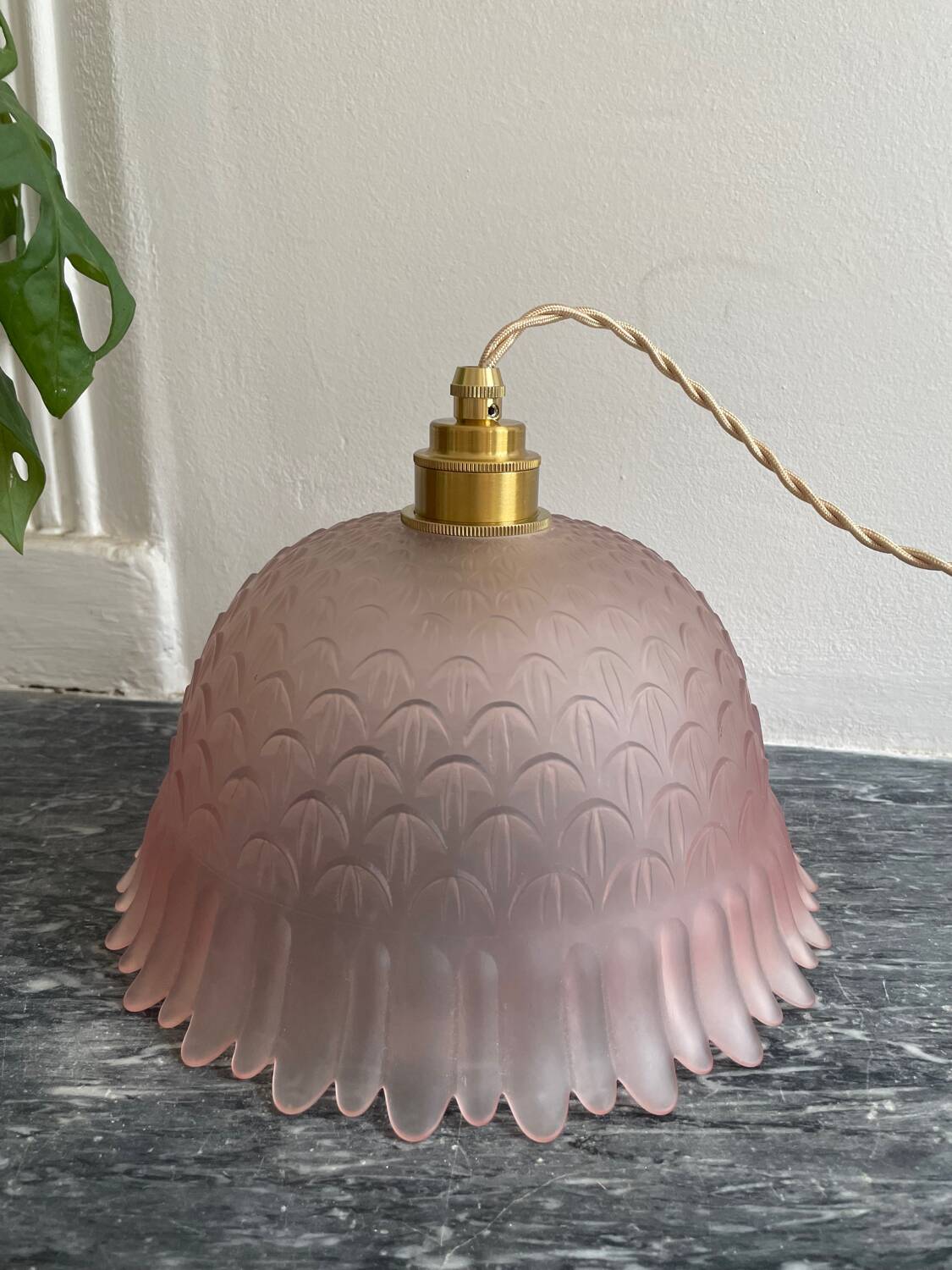 Art Deco cut glass pendant light