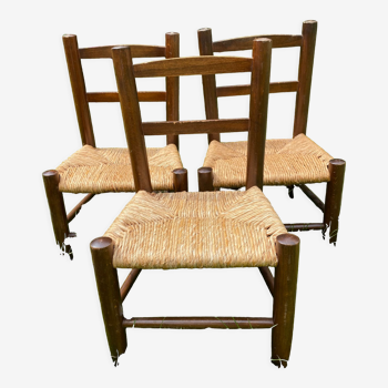 Chaise haute de bébé vintage en bois clair marque S.I.M.B.A.G | Selency