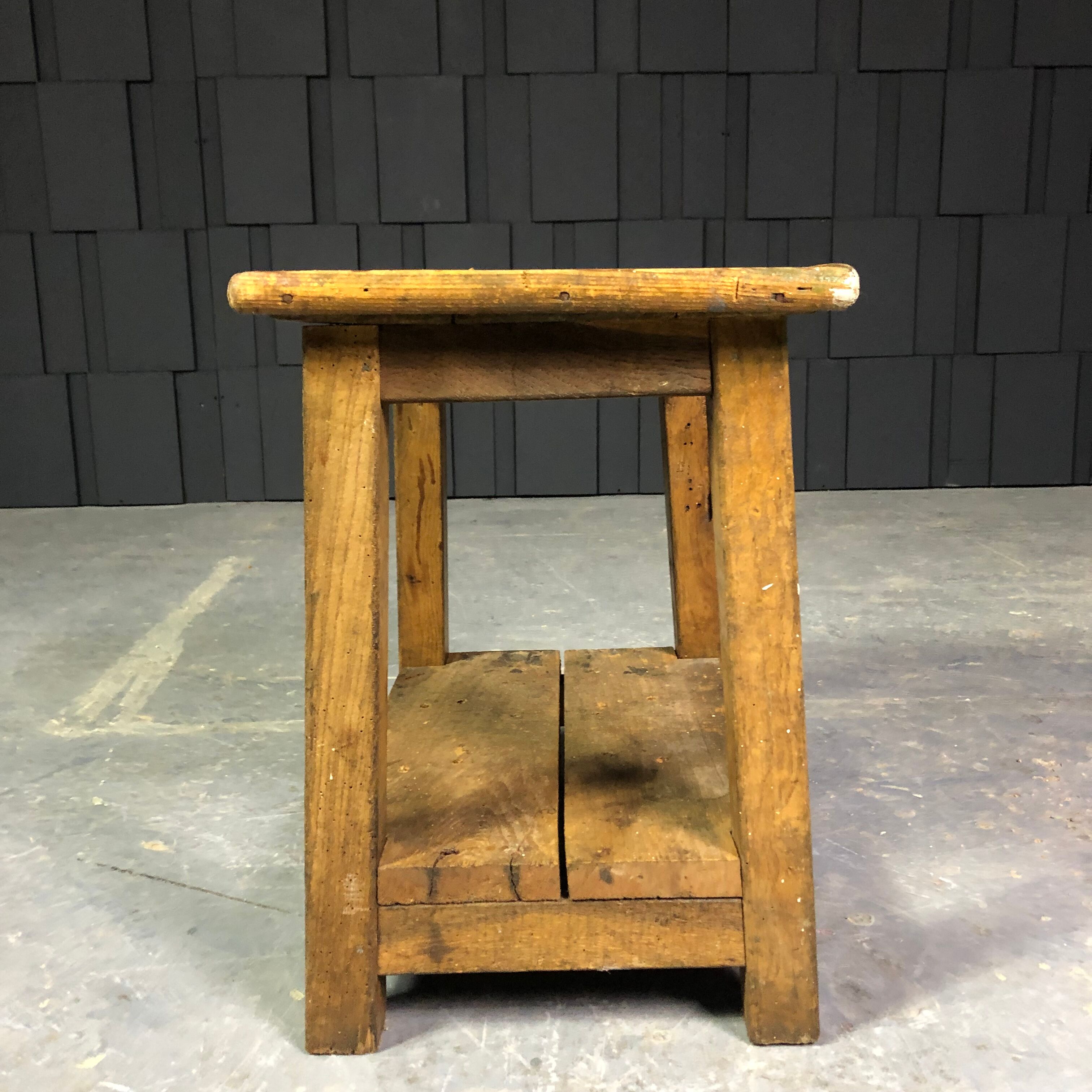 Old wooden workshop stool
