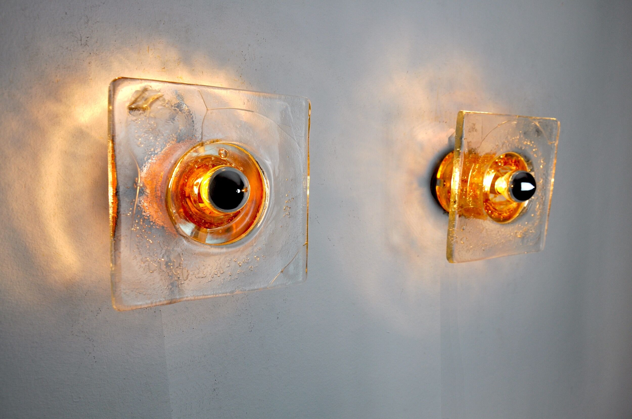 Pair of Albano Poli wall lamps for Poliarte, Italy, 1970