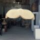 Large suspension or lampshade in flat woven tulip flower rattan H35 D