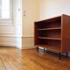 Vintage bookcase with metal feet