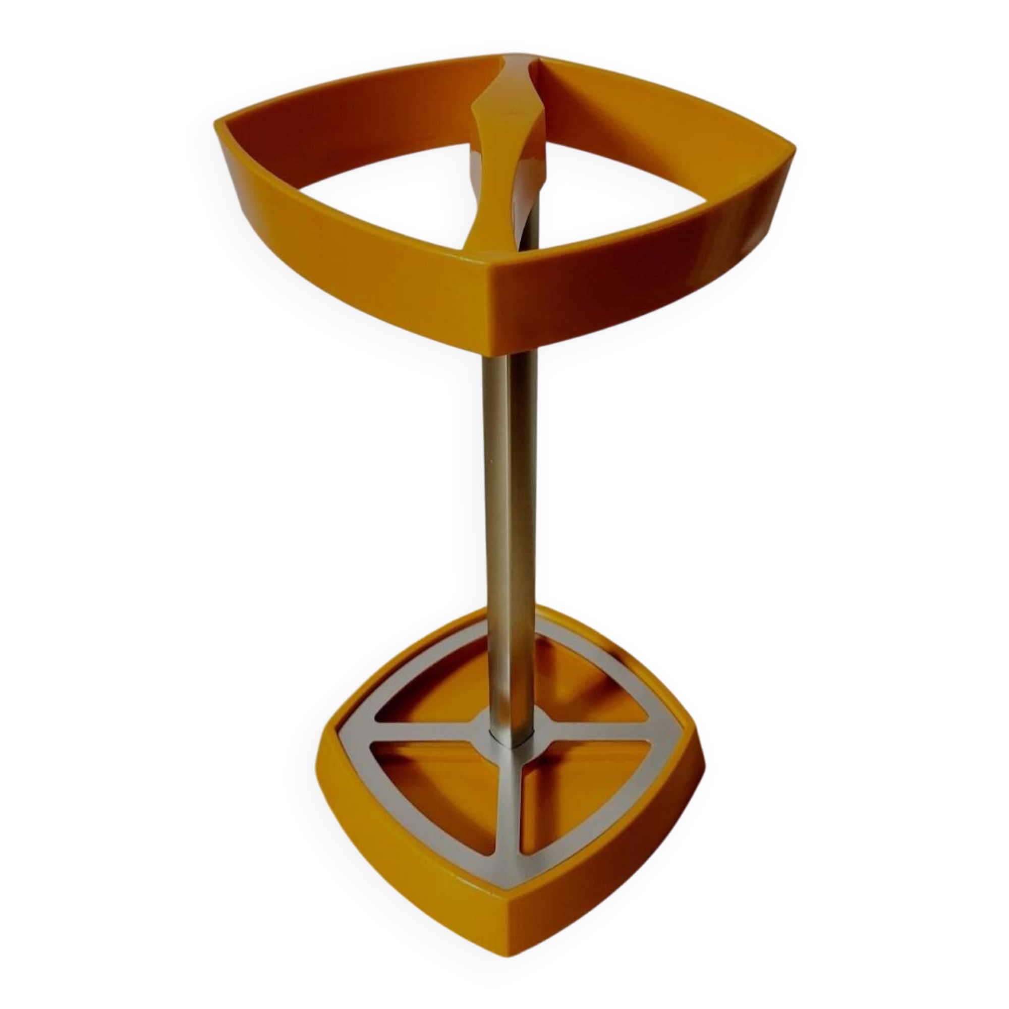 Porte-parapluie Space Age orange et argenté, 1970-80