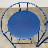 Pair of Pascal Mourgue bar stools, Lune D'Argent model, Fermob, 1980s
