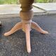 Renovated round extendable dining table with a central wooden leg, 110-210cm.