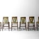 Eclectic scandinavian floating dining chairs in floral upholstery, 1960s
