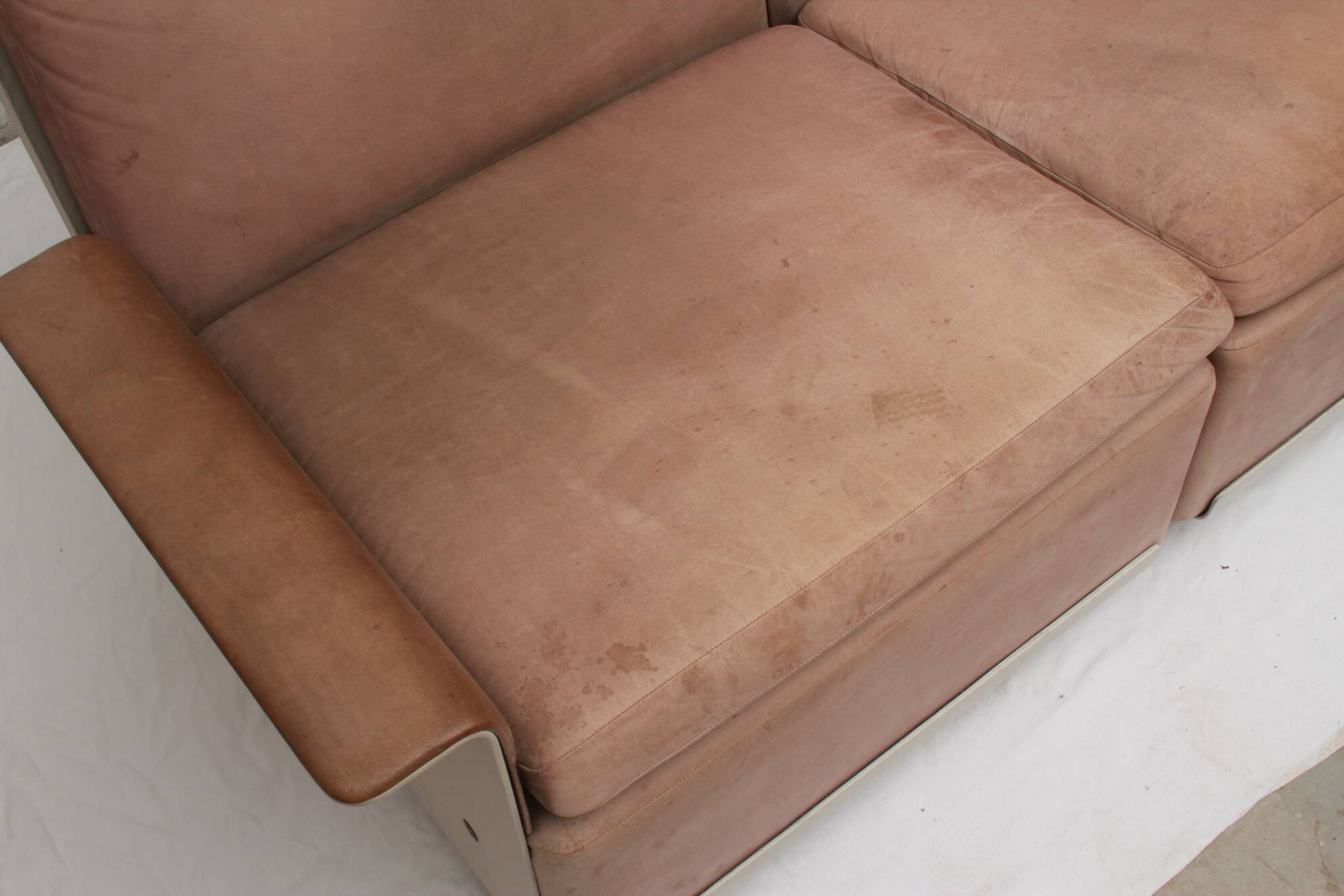 1960s sofa 2-Seater leather, Dieter Rams, Serie 620