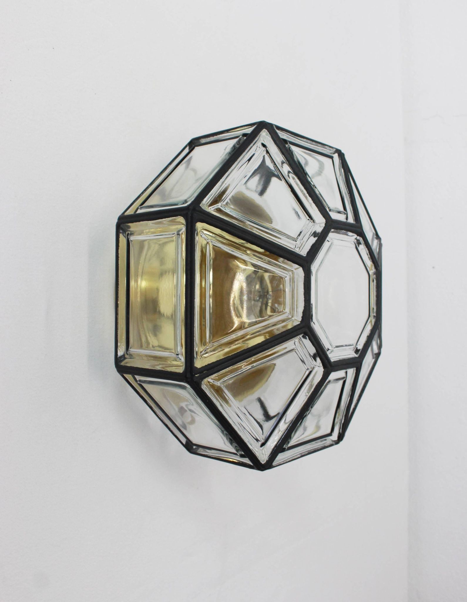 IRon and clear glass ceiling lights by Limburg, Germany, 1960s