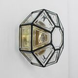 IRon and clear glass ceiling lights by Limburg, Germany, 1960s