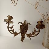 Patinated gilded bronze wall light