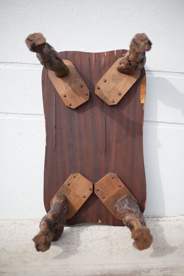 Table basse bois et pieds de vigne
