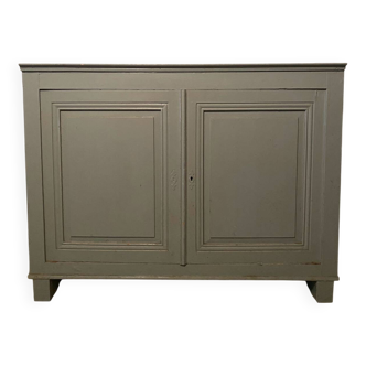 Antique vintage two-door sideboard in cloud gray