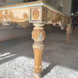 Baroque style coffee table colored glass