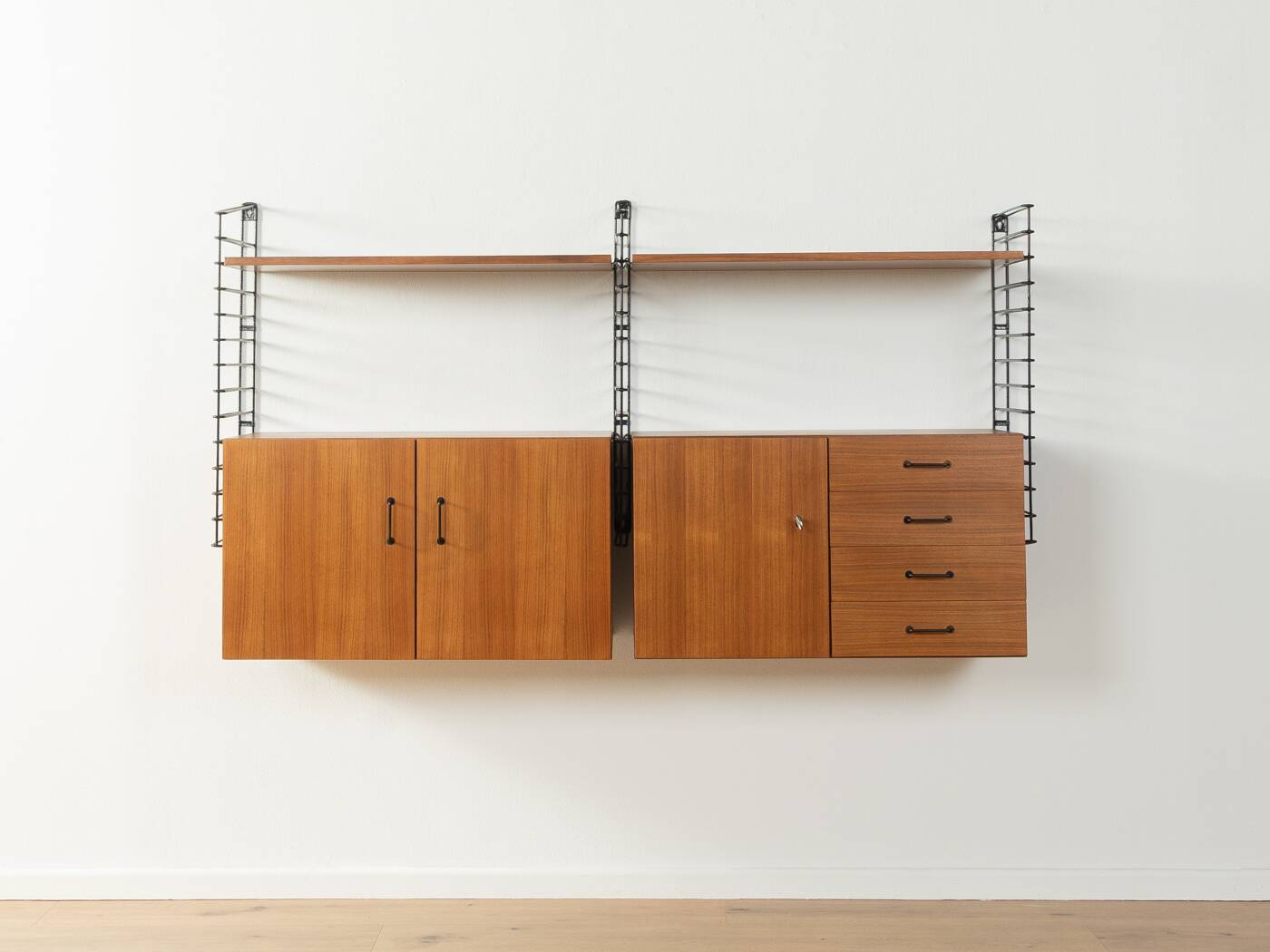 Teak veneer wall shelf, 1960s