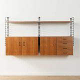 Teak veneer wall shelf, 1960s